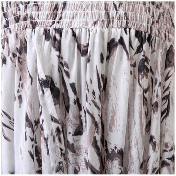 Smocked Off Shoulder Boho Print Maxi Dress - Picture 5 of 6